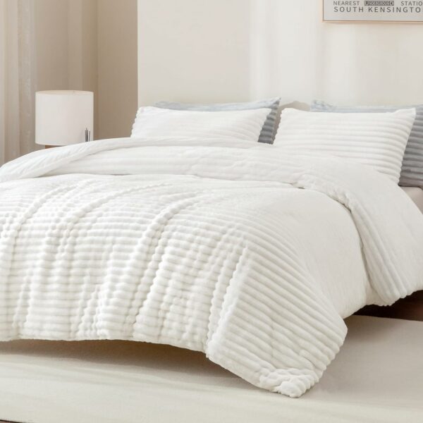 Andency Fluffy Queen Comforter Set Super Soft White Comfort - Compare and Shop The Best Products NOW