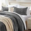 BEDELITE Fluffy Queen Comforter Set - Grey Fleece Soft Comfo - Compare and Shop The Best Products NOW