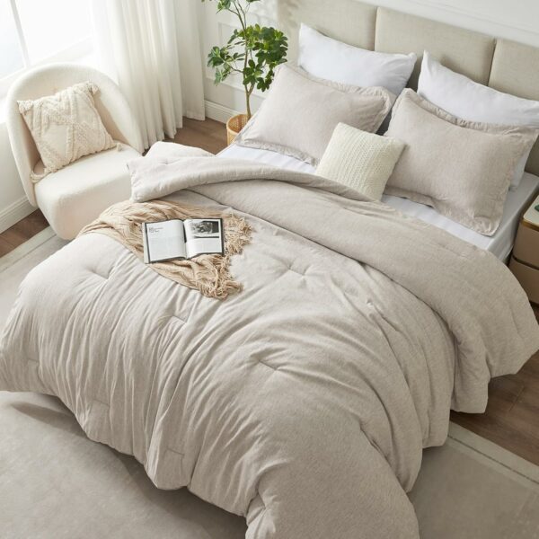 CozyLux King Size Comforter Set - 3 Pieces Beige Soft - Compare and Shop The Best Products NOW