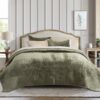 EVERGRACE Velvet Quilt Set King Size Luxurious Soft Striped - Compare and Shop The Best Products NOW