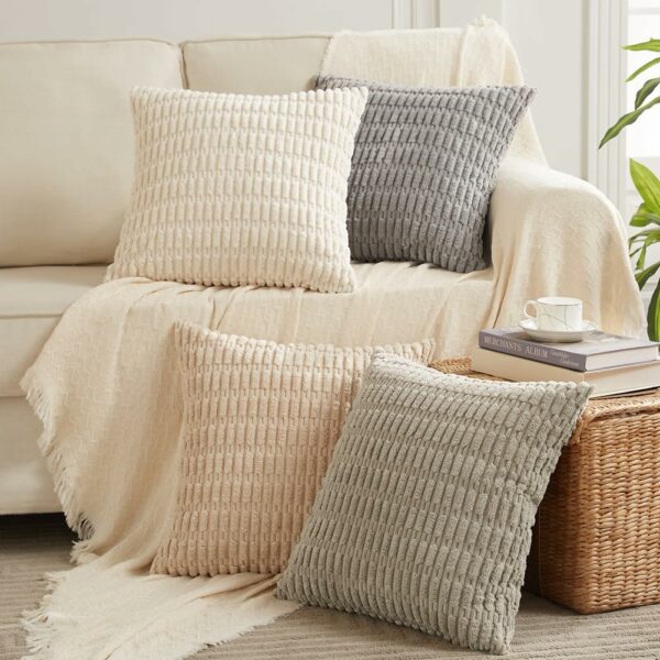 Fancy Homi 4 Packs Neutral Decorative Throw Pillow Covers 18 - Compare and Shop The Best Products NOW