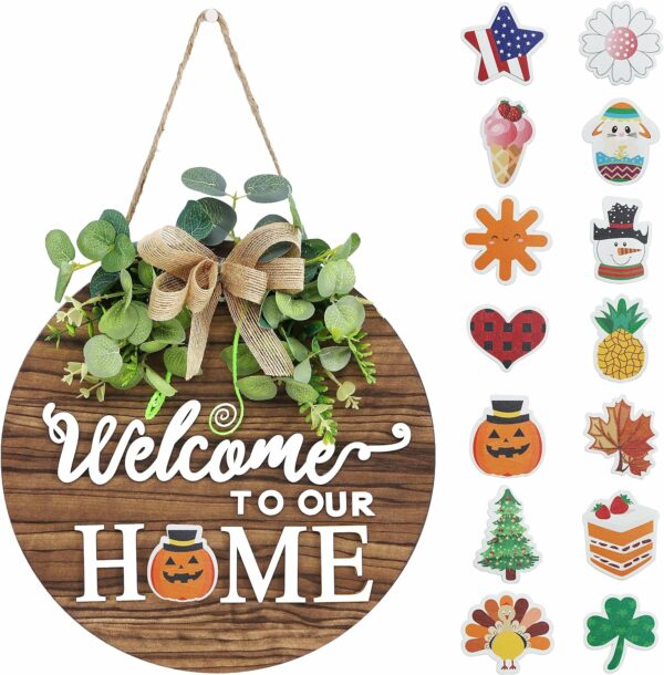 Interchangeable Seasonal Welcome Sign Front Door Decoration - Compare and Shop The Best Products NOW