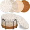 Mckanti 8 Pcs Drink Coasters with Holder Minimalist Cotton - Compare and Shop The Best Products NOW