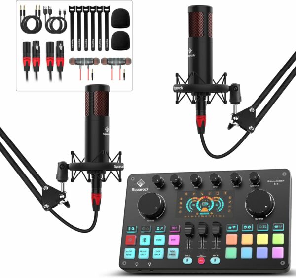 Podcast Equipment Bundle for 2 Audio Interface DJ Mixer wit - Compare and Shop The Best Products NOW