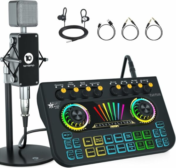 Podcast Equipment Bundle tenlamp X3 Streaming Audio Mixer I - Compare and Shop The Best Products NOW