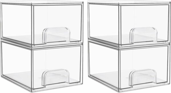Vtopmart 4 Pack Clear Stackable Storage Drawers 44 Tall - Compare and Shop The Best Products NOW