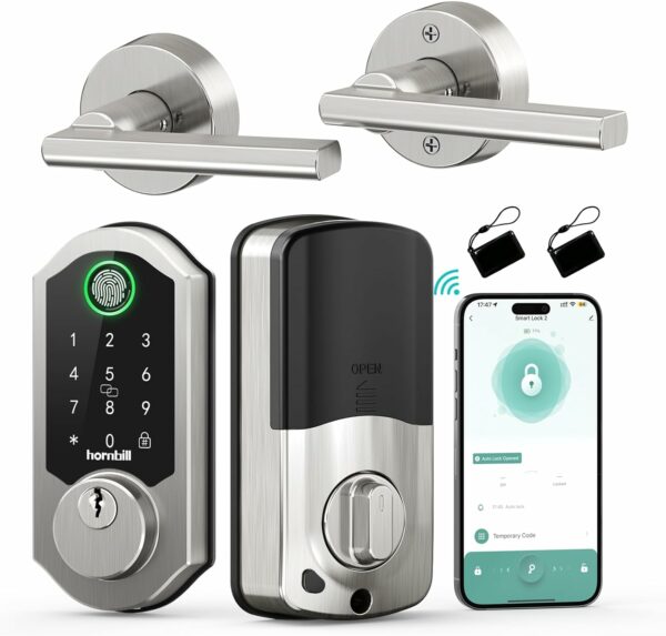 Fingerprint WiFi Smart Lock Deadbolt Hornbill Front Door Lo - Compare and Shop The Best Products NOW