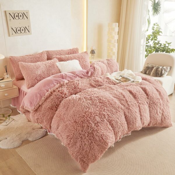 Fluffy Faux Fur Comforter Cover Queen Size - Luxury Ultra - Compare and Shop The Best Products NOW