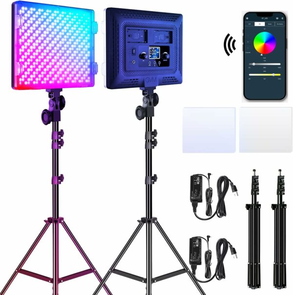 GVM RGB LED Video Lights Photography Lighting Kit 50W Bi-Co - Compare and Shop The Best Products NOW