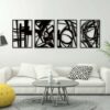 Glamativity 4 Pack Black Abstract Metal Wall Art Minimalist - Compare and Shop The Best Products NOW