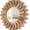Honiway Wall Mirror Decorative 12 inch Rustic Wood Mirror Su - Compare and Shop The Best Products NOW