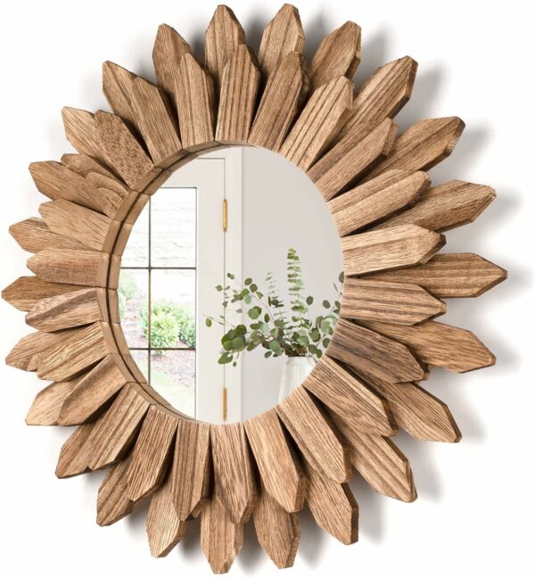 Honiway Wall Mirror Decorative 12 inch Rustic Wood Mirror Su - Compare and Shop The Best Products NOW