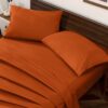 Horbaunal Burnt Orange King Size Sheet Set - 4 Piece - Compare and Shop The Best Products NOW