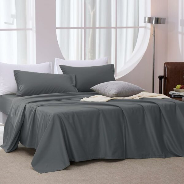 JELLYMONI Grey Sheet Set Queen Size - 4 Pieces Soft - Compare and Shop The Best Products NOW