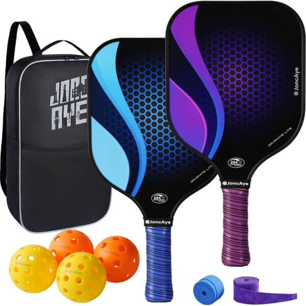 JoncAye Pickleball-Paddles-Set of 4 or 2 Rackets with Balls - Compare and Shop The Best Products NOW