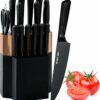 Knife Block Set 15 Piece Kitchen Knife Set with 6 - Compare and Shop The Best Products NOW