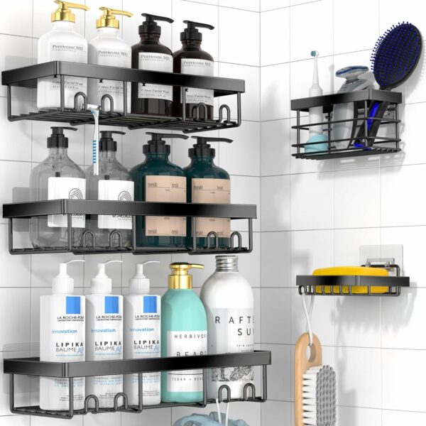 Moforoco Adhesive Shower Caddy Organizer Shelves Rack - 5 Pa - Compare and Shop The Best Products NOW
