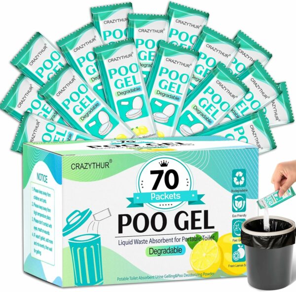 Portable Poo Poo Gel 70 Packets Camp Toilet Portable Gel - Compare and Shop The Best Products NOW