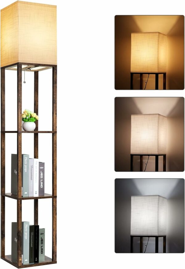 RUNTOP Floor Lamp with Shelves Modern Shelf Lamp for Displa - Compare and Shop The Best Products NOW